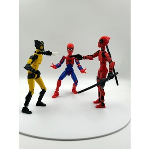 Deadpool, Spider Man & Wolverine – Üçlü Marvel Kahraman Dummy Figür Seti