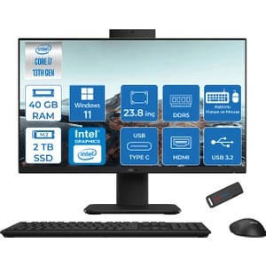 V440VAK Intel Core İ7-13620H 40GB Ddr5 2tb SSD 23.8" Fhd 100HZ 250NITS WIN11PROSIYAH Allınone Bilgisayar BI716512B0DP19+ZETTAUSBBELLEK