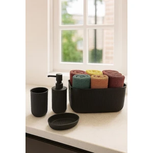 Okyanus Home Linea Box 4'lü Banyo Seti - Siyah