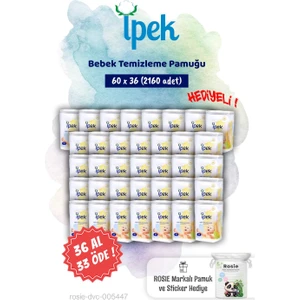 36 Al 33 Öde Ipek 60'lı Bebek Temizleme Pamuğu ve Rosie Pamuk Hediye