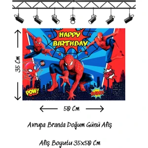 Spiderman Örümcek Adam Temalı Doğum Günü Afişi