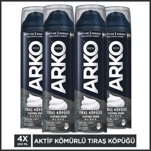 Men Temizleme Etkili Aktif Kömürlü Tıraş Köpüğü Black 4X200 ml