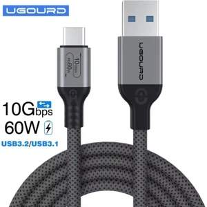 1-Metre PD 60W Usb To Type-C 3.2/Gen2/10Gbps E-Marker Akıllı Çip Ce Lisanslı Şarj ve Data Video Kablosu Hasır Örgülü Sağlam Kablo Orjinal