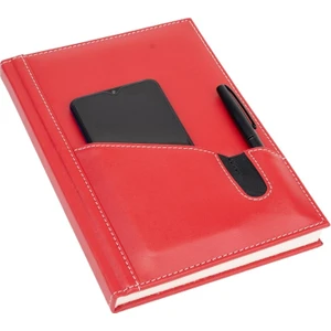 2K 2026 YENİ YIL Tarihli Ajanda 17x24 cm. Deri Telefon Kılıflı Kapak Kırmızı