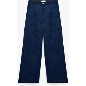 Pamuklu Yüksek Bel Geniş Paça Denim Pantolon - Bianca Wide Leg Jeans