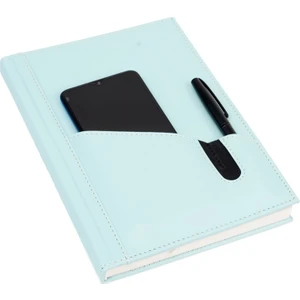 2K 2026 YENİ YIL Tarihli Ajanda 17x24 cm. Deri Telefon Kılıflı Kapak Su yeşili