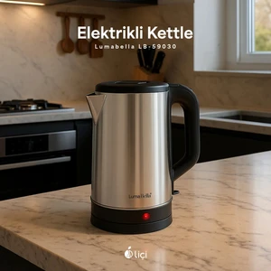 Paslanmaz Çelik Kettle Su Isıtıcısı 2,5l 1500W Lumabella LB-59030