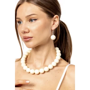 Büyük Boncuklu Kolye Küpe Set - 20MM Boncuklu