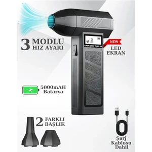 Işıklı Mini Turbo Jet Fan 130000RPM Araba Aksesuarları Temizleme Üfleyici Aracı Kar Üfleyen