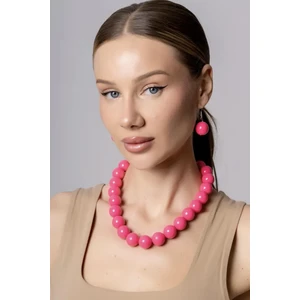 Büyük Boncuklu Kolye Küpe Set - 20MM Boncuklu