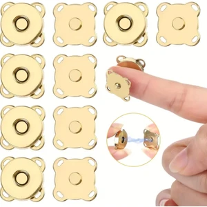 İğne İzi Mıknatıslı Dikilebilen Çıtçıt 10 Adet Gold Kıyafet Çıtçıtı Çanta Cüzdan İçin Pratik Kullanım