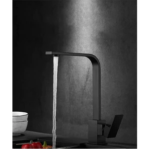 Krom Kare Siyah Modern Mutfak Bataryası