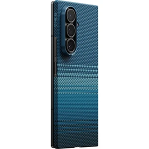 Galaxy Z Fold 7 Uyumlu Kılıf M-Safe Şarjlı Aramid Pitaka Tactile Woven Serisi Kapak Mavi
