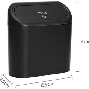 Oto Araba Çöp Kutusu Kapaklı Organizer Çöp Kovası Siyah