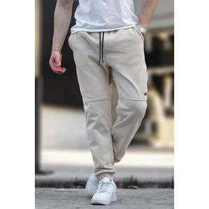 Bej Erkek Paçası Lastikli Polar Eşofman Altı 6555