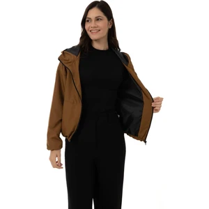 Spor Kadın Kapüşonlu Su ve Rüzgar Geçirmez Cepli Astarlı Oversize Mevsimlik Yağmurluk