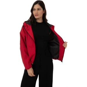 Spor Kadın Kapüşonlu Su ve Rüzgar Geçirmez Cepli Astarlı Oversize Mevsimlik Yağmurluk