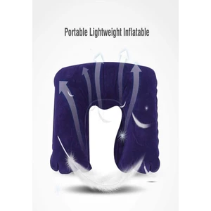 Mavi Seyahat Yastığı Şişme Boyun Tipi Ortopedik Kamp Yastığı Bebek Emzirme Yastığı
