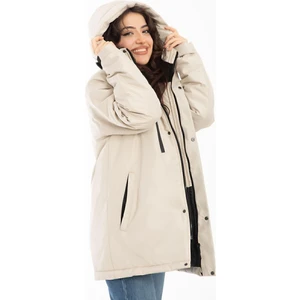 Spor Kadın Polarlı Su ve Rüzgar Geçirmez Kapüşonlu Kışlık Mont & Kaban & Parka