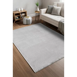 Softy Gri Yıkanabilir Kaymaz Taban Bambu Yumuşak Dokulu Peluş Kesme Halı Mutfak Koridor Salon Halısı