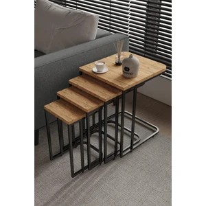 Koltuk Altı Sehpası Tekerli Zigon 4 Lü Zigon Sehpa Takımı