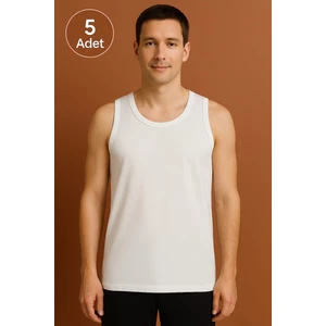 Beyaz Askılı Erkek Atlet Premium Avantajlı Paket 5 Adet %100 Pamuk
