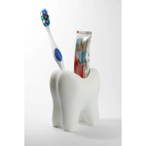 Beyaz Diş Şeklinde Diş Fırçası ve Diş Macunu Kutusu