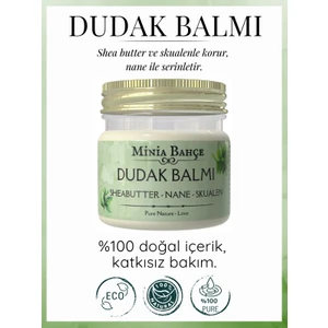 Minia Bahçe Dudak Koruyucu Balm, Naneli. %100 Saf ve Doğal