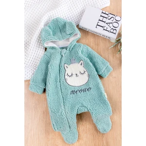 Kedi Figürlü Peluş Welsoft Kız/erkek Bebek Tulum