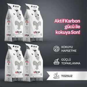 4lü Avantaj Paketi - Toi Moi Aktif Karbonlu Kedi Kumu 4x5 Lt