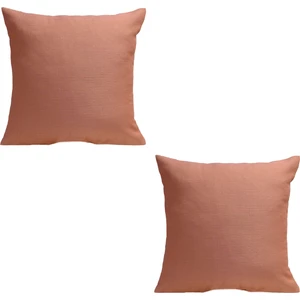 2'li Keten Görünümlü Kırlent Kılıfı Somon