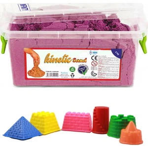 Kinetik Kum 3 kg Pembe ve 6 Parça Kale Kum Kalıpları Seti