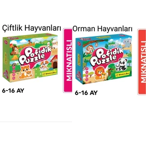 6-16 Ay Ilk Pofidik Magnet Puzzle - Çiftlik Hayvanları & Orman Hayvanları