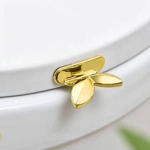 Gold Renk, Klozet Kapağı Hijyen Aparatı, Klozet Kapağı Tutucu, Kelebek Figürlü Klozet Kapak Tutacağı