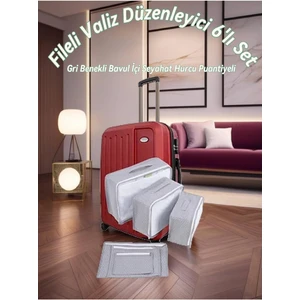 6'lı Set Bavul Içi Organizer Hurç Puantiyeli