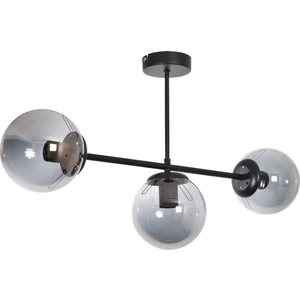 Roma Modern Tasarım Salon Yemek Odası Mutfak Siyah Renk Füme Camlı Sıralı 3 Lü Avize