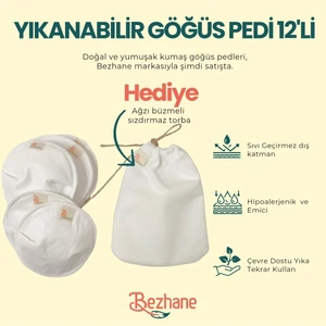 Yıkanabilir 12'li Kumaş Göğüs Pedi