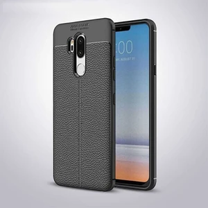Lg G7 Kılıf Deri Görünümlü Yüksek Kaliteli Premium Silikon Kapak Rcv/niss