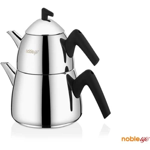 Noble Life Solıd Çelik Çaydanlık Siyah Kulp
