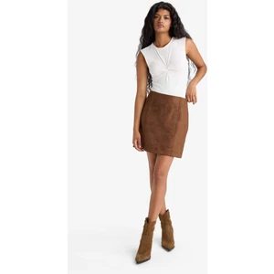 A Kesim Normal Bel Mini Süet Etek G0848AX25AU