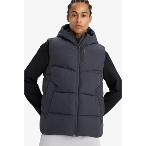 DeFactoFit Su İtici Rüzgar Geçirmez Regular Fit Kapüşonlu Fermuarlı Cepli Şişme Yelek E9216AX25AU