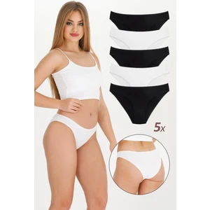 Kadın Beli ve Paçası Dantelli Slip 5'li