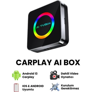 Carplay Aı Box Dönüştürücü Ios ve Android Uyumlu Kablosuz Multimedya Carplay Dönüştürücü