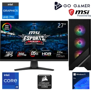 Go Gamer S1020D Intel Core I9 14900K / 64GB 5200MHZ Ddr5 Ram / 1tb Nvme SSD 5000-3600MB-SN Gen4 / 240MM Sıvı Soğutma / Windows 11 Pro Masaüstü Iş Bilgisayarı