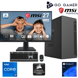 Go Gamer S639D Intel Core I7 14700 / 32GB 5200MHZ Ddr5 / 1tb Nvme SSD 5000-3600MB-SN Gen4 / Msı 27" 100Hz / Windows 11 Pro Masaüstü Bilgisayar