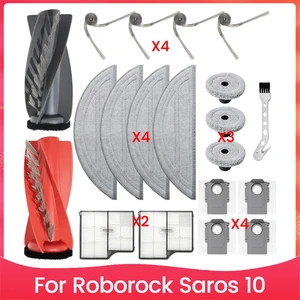 Roborock Saros 10 Robot Süpürge Aksesuarları Yedek Parçalar Silindir Ana Fırça Hepa Filtre Paspas Torbaları (Yurt Dışından)