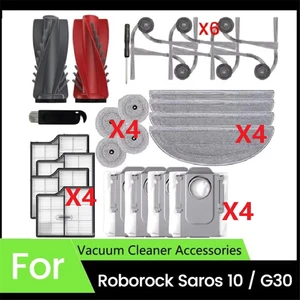 Roborock Saros 10 / G30 Robot Süpürge Için 26 Adet Yedek Kit Ana Yan Fırça Hepa Filtreler Paspas Bezleri Toz Torbaları (Yurt Dışından)