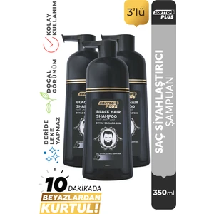 Softto Plus Saç Siyahlaştırıcı Beyaz Saçlar Için Anında Etkili Şampuan (3 Adetx350 ml)