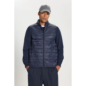 Altınyıldız Classics Erkek Lacivert Şişme Rüzgar Geçirmez Taşınabilir Çantalı Sıcak Tutan Elyaf Ultra Hafif Yelek