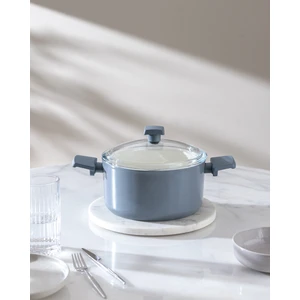 Madame Coco Nano Seramik Derin Tencere - Gri/Beyaz - 22 cm